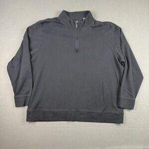 Tommy Bahama Sweater‎ Mens 3XL XXXL 1/4 Zip Pullover Black Pima Cotton